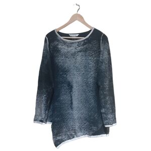 Bianca Nygard Women's Sweater Black Assymetric Hem Size Large (14-16)